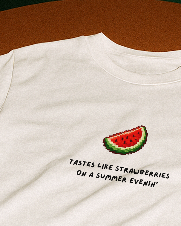 "Tastes like strawberry pixel " Baby Tee