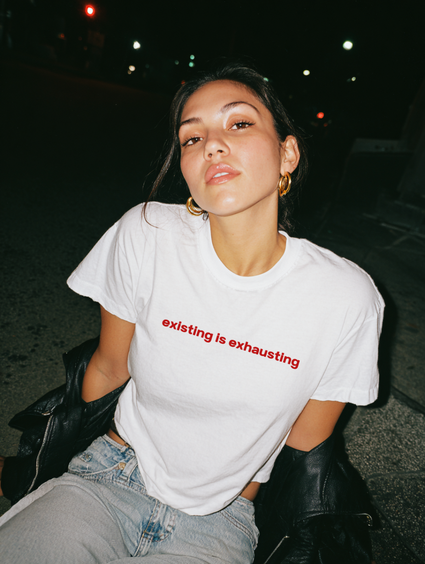 "existing is exhausting" Baby Tee